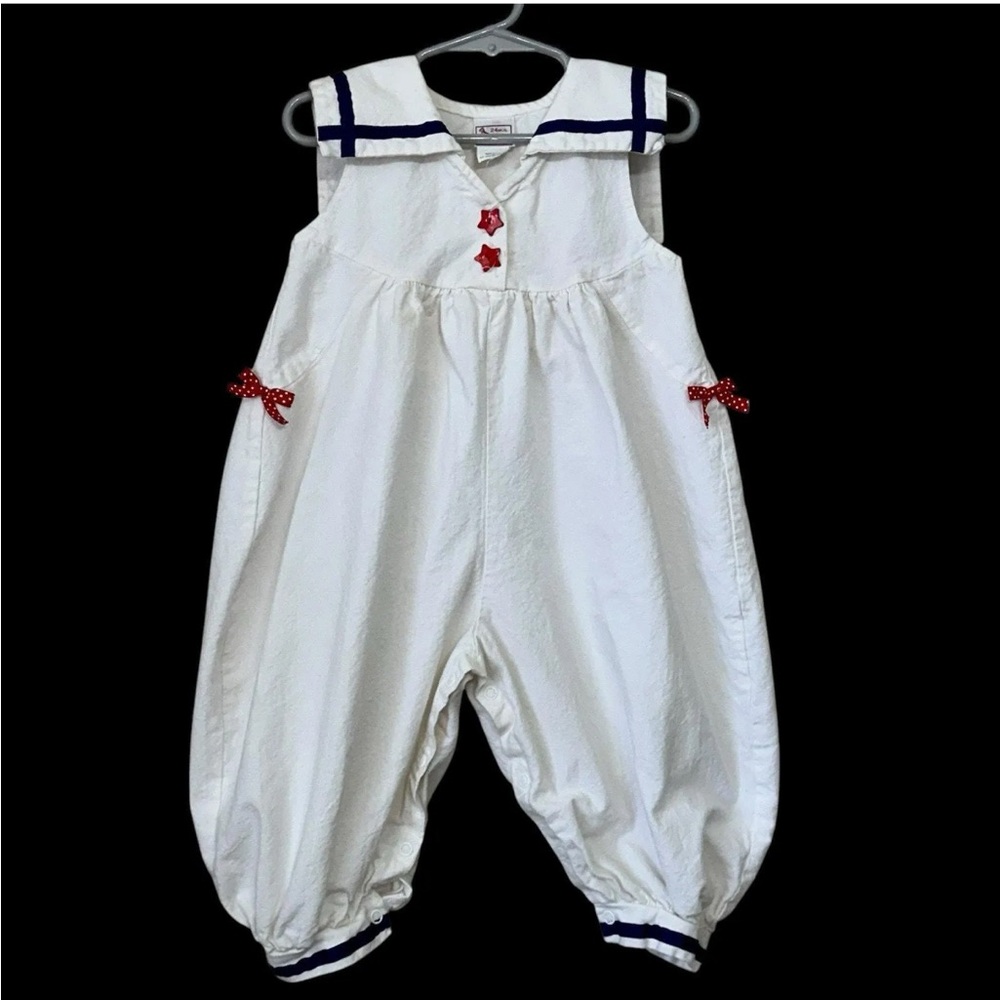 Vintage Buster Brown White and Navy Sailor Bodysuit onesie